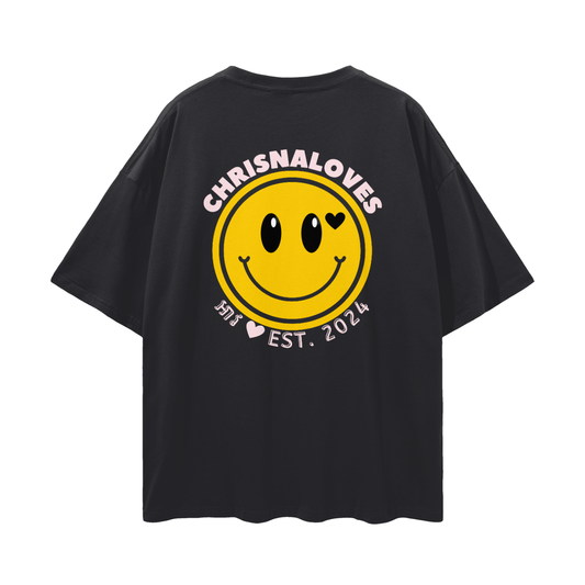 ChrisnaLoves អាវ Streetwear Loose Drop Shoulder T-Shirt